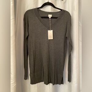 Grey XS V Neck Sweater NWT